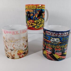 Coney Island Souvenir Mug Cup Lot Brooklyn NYC Side Show Skeeball Water Carnival